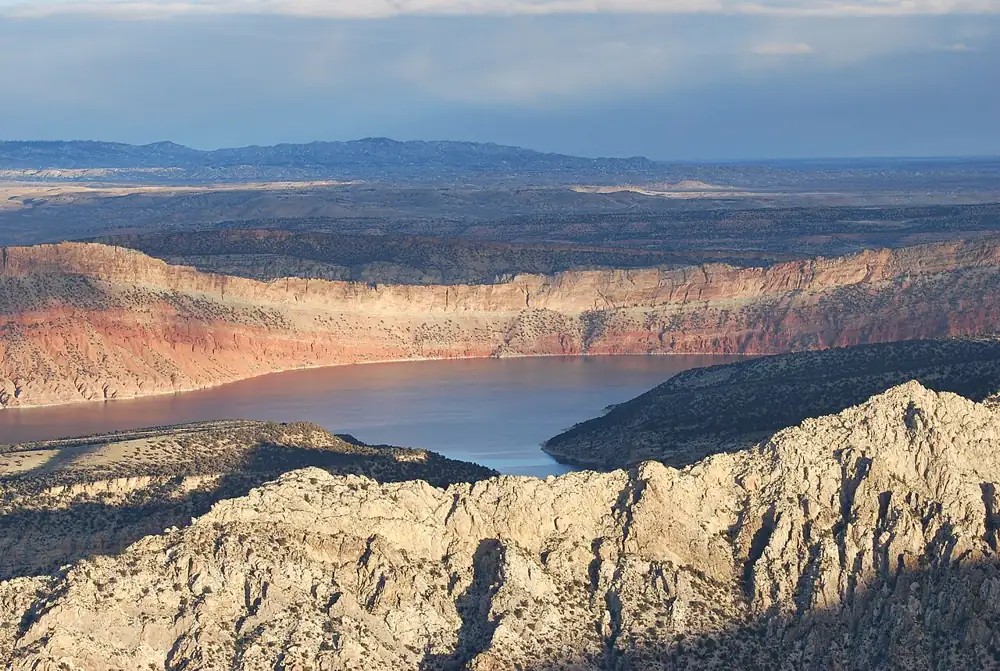 Flaming Gorge at Sunrise at Dowd Mountain Overlook on the Ashley National Forest. Forest Service photo by Rowdy Muir