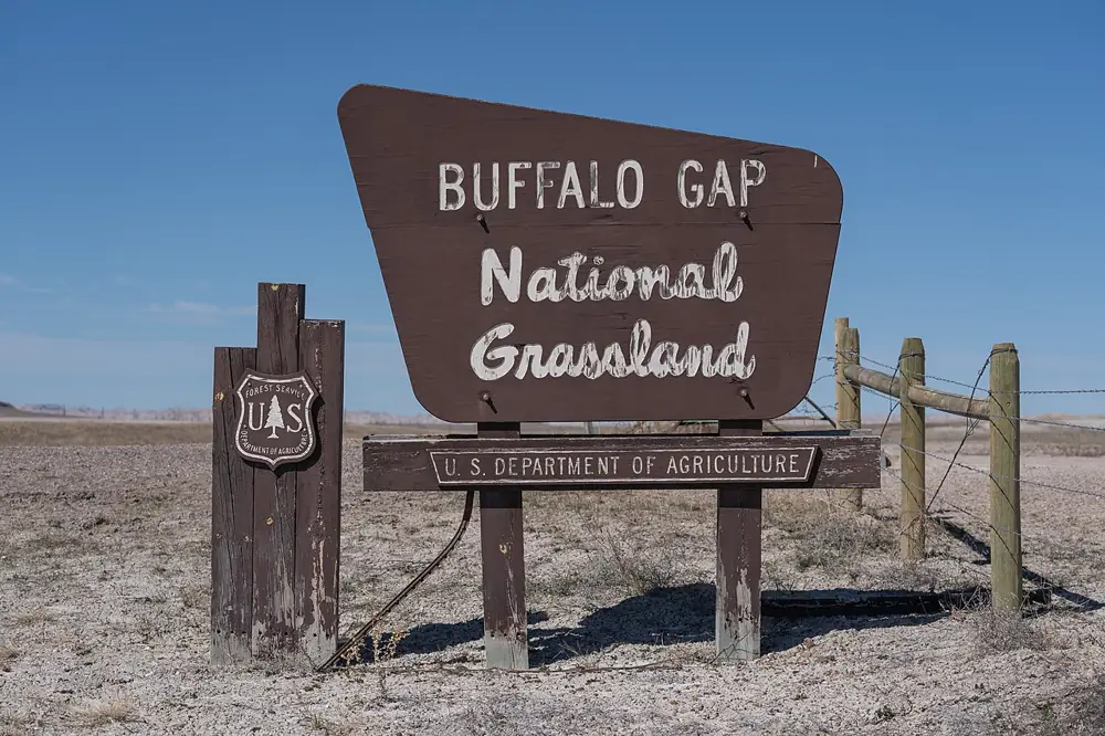 Buffalo Gap National Grassland welcome sign. (USDA photo by Erika Reiter)